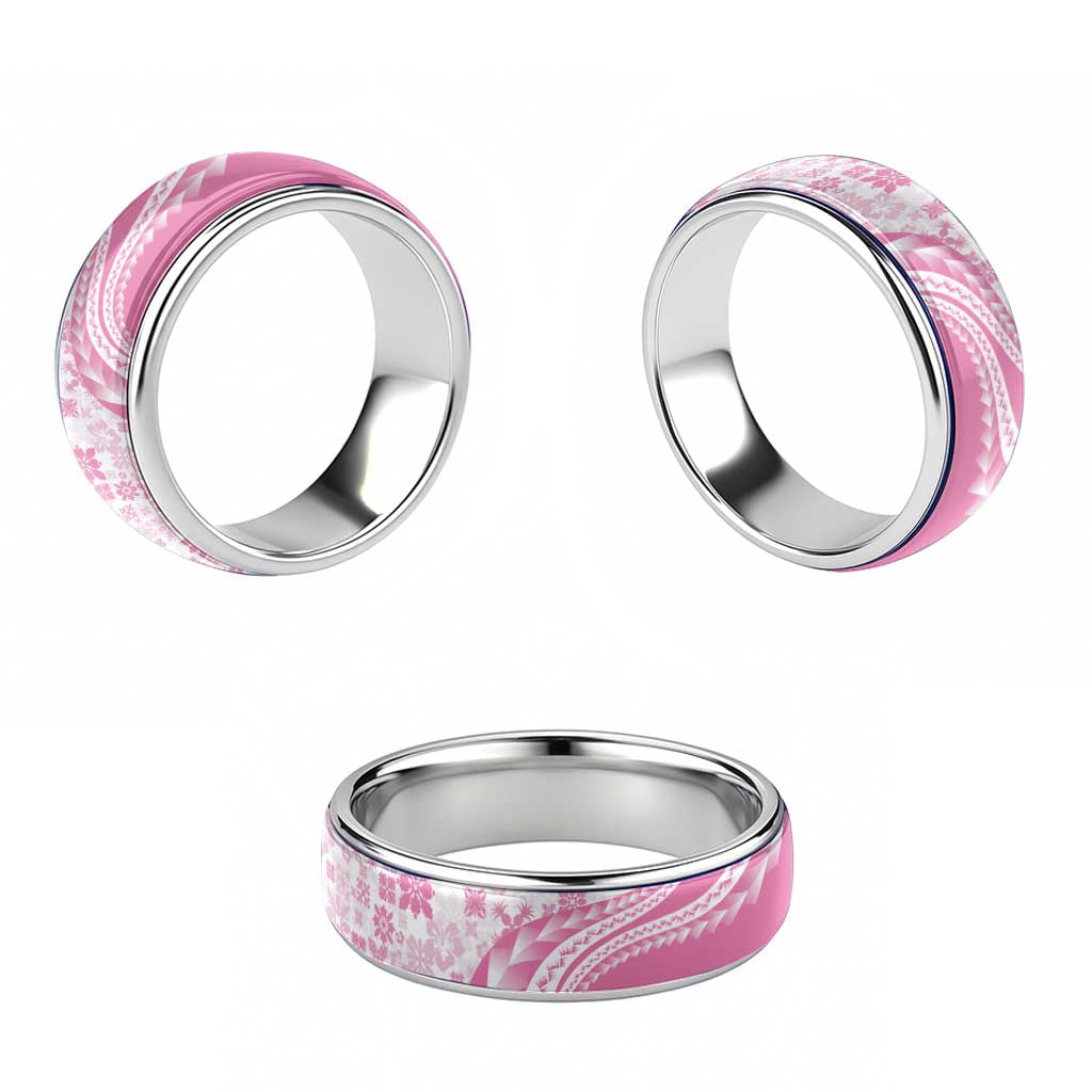 Pink Hawaiian Quilt Pattern Classic Ring Mixed Polynesian Tribal Arty - Polynesian Pride