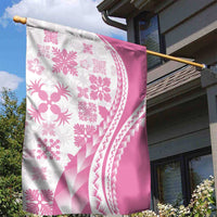 Pink Hawaiian Quilt Pattern Garden Flag Mixed Polynesian Tribal Arty