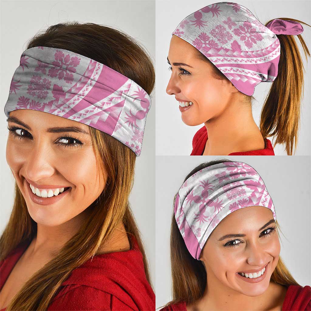 Pink Hawaiian Quilt Pattern Neck Gaiter Mixed Polynesian Tribal Arty - Polynesian Pride