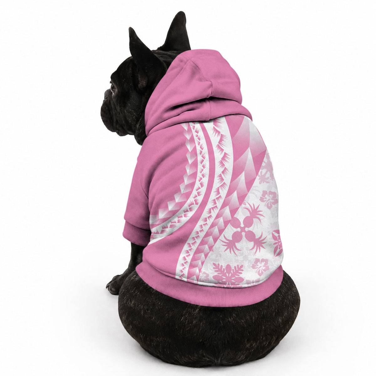 Pink Hawaiian Quilt Pattern Pet Hoodie Mixed Polynesian Tribal Arty LT9 - Polynesian Pride