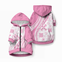 Pink Hawaiian Quilt Pattern Pet Hoodie Mixed Polynesian Tribal Arty LT9 Zip-up Pink - Polynesian Pride