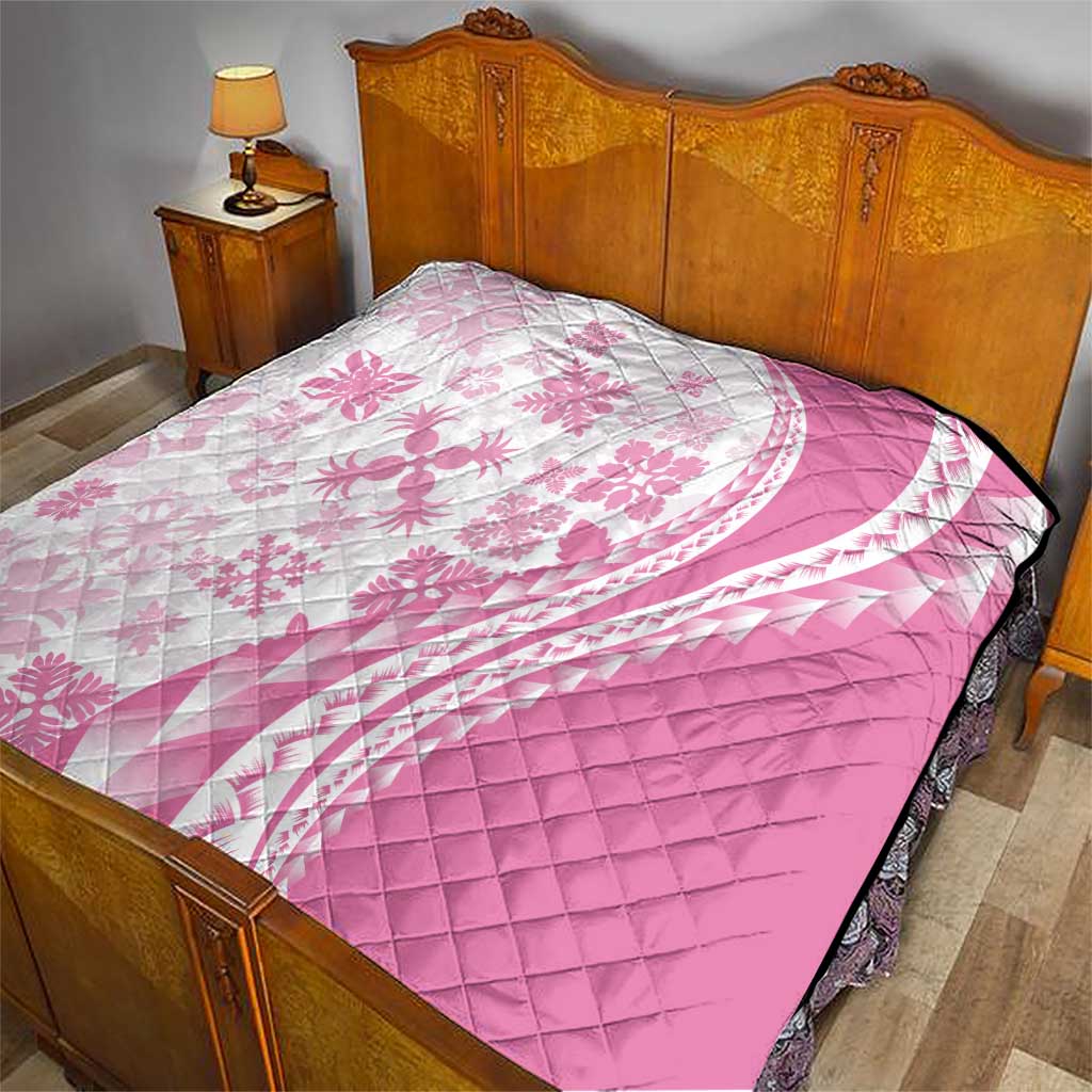 Pink Hawaiian Quilt Pattern Quilt Mixed Polynesian Tribal Arty