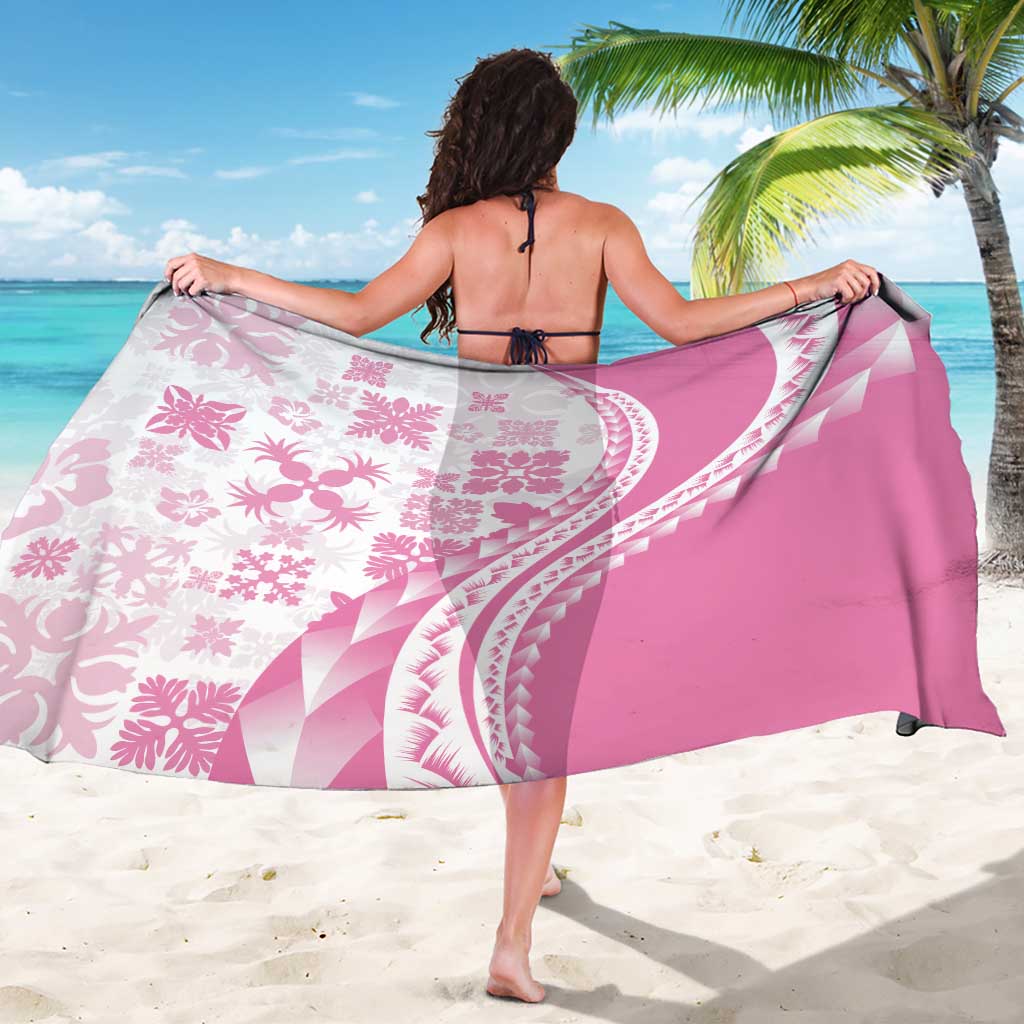 Pink Hawaiian Quilt Pattern Sarong Mixed Polynesian Tribal Arty