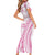 Pink Hawaiian Quilt Pattern Short Sleeve Bodycon Dress Mixed Polynesian Tribal Arty