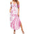 Pink Hawaiian Quilt Pattern Summer Maxi Dress Mixed Polynesian Tribal Arty
