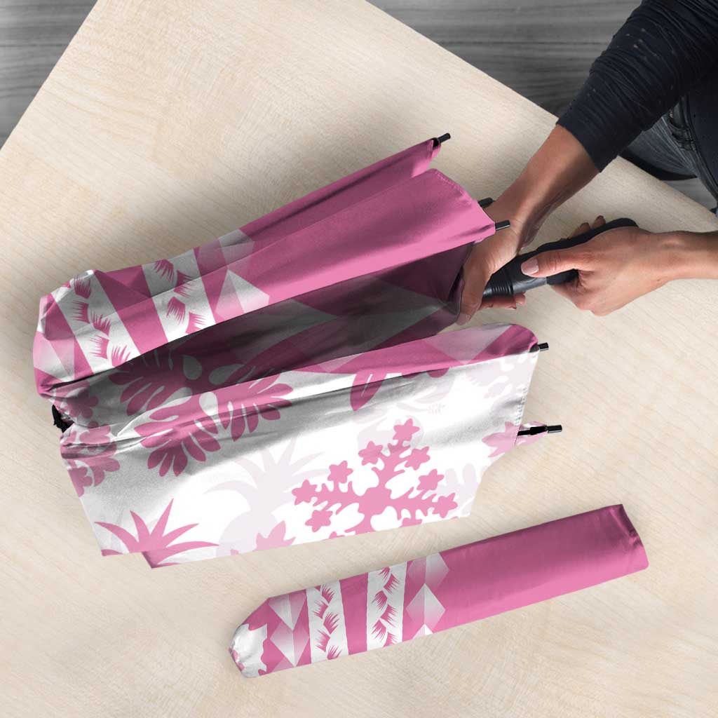 Pink Hawaiian Quilt Pattern Umbrella Mixed Polynesian Tribal Arty - Polynesian Pride