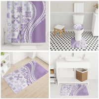 Purple Hawaiian Quilt Pattern Bathroom Set Mixed Polynesian Tribal Arty - Polynesian Pride