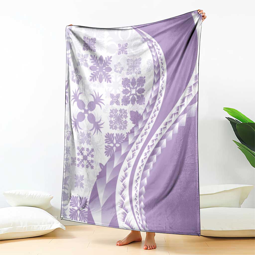 Purple Hawaiian Quilt Pattern Blanket Mixed Polynesian Tribal Arty