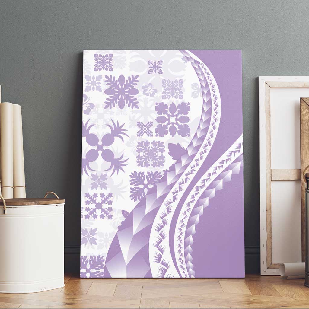 Purple Hawaiian Quilt Pattern Canvas Wall Art Mixed Polynesian Tribal Arty