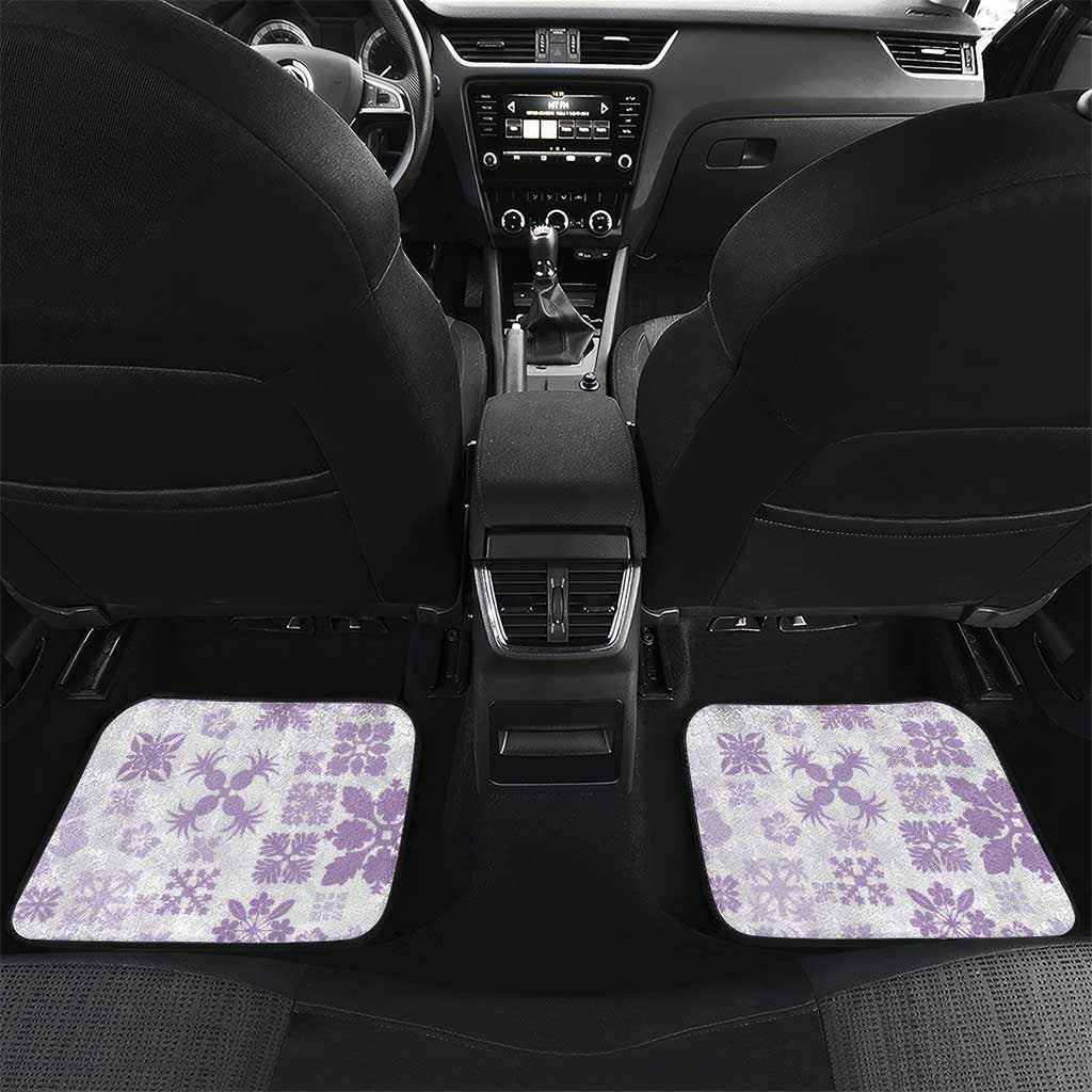 Purple Hawaiian Quilt Pattern Car Mats Mixed Polynesian Tribal Arty