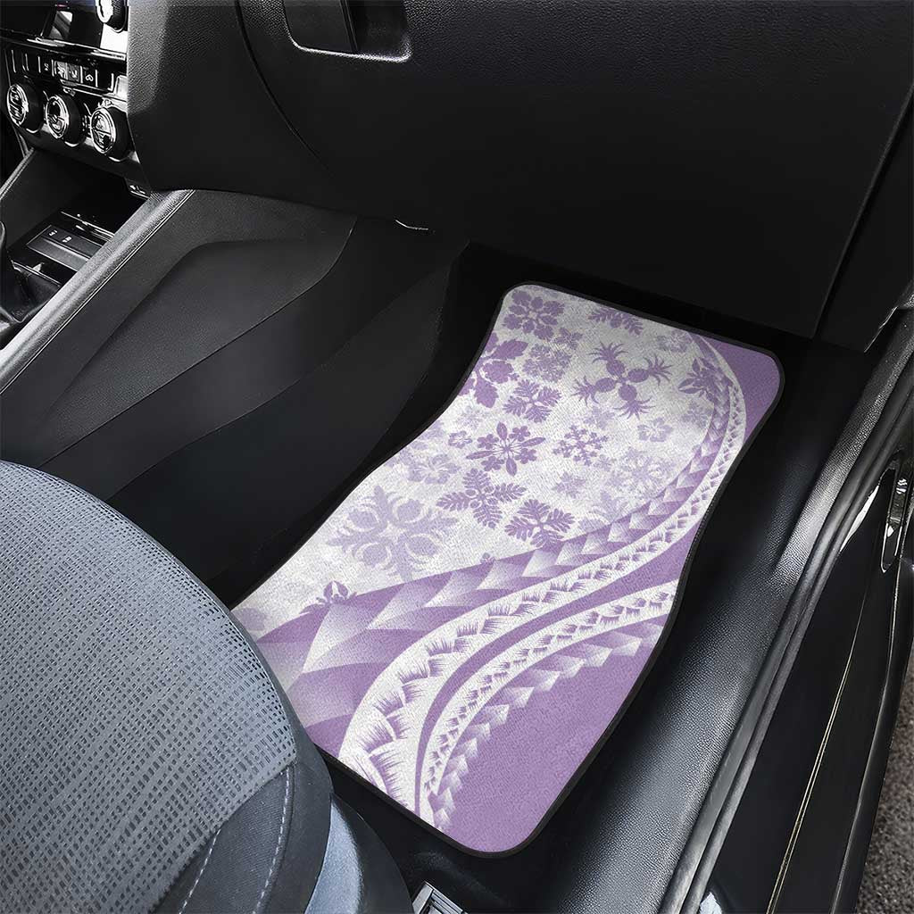 Purple Hawaiian Quilt Pattern Car Mats Mixed Polynesian Tribal Arty