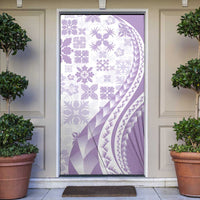 Purple Hawaiian Quilt Pattern Door Cover Mixed Polynesian Tribal Arty - Polynesian Pride