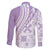 Purple Hawaiian Quilt Pattern Family Matching Long Sleeve Bodycon Dress and Hawaiian Shirt Mixed Polynesian Tribal Arty