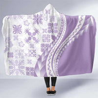 Purple Hawaiian Quilt Pattern Hooded Blanket Mixed Polynesian Tribal Arty LT9 One Size Purple - Polynesian Pride