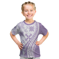 Purple Hawaiian Quilt Pattern Kid T Shirt Mixed Polynesian Tribal Arty