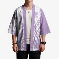Purple Hawaiian Quilt Pattern Kimono Mixed Polynesian Tribal Arty - Polynesian Pride