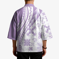 Purple Hawaiian Quilt Pattern Kimono Mixed Polynesian Tribal Arty - Polynesian Pride
