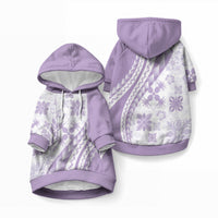Purple Hawaiian Quilt Pattern Pet Hoodie Mixed Polynesian Tribal Arty LT9 Pullover Purple - Polynesian Pride