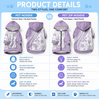 Purple Hawaiian Quilt Pattern Pet Hoodie Mixed Polynesian Tribal Arty LT9 - Polynesian Pride