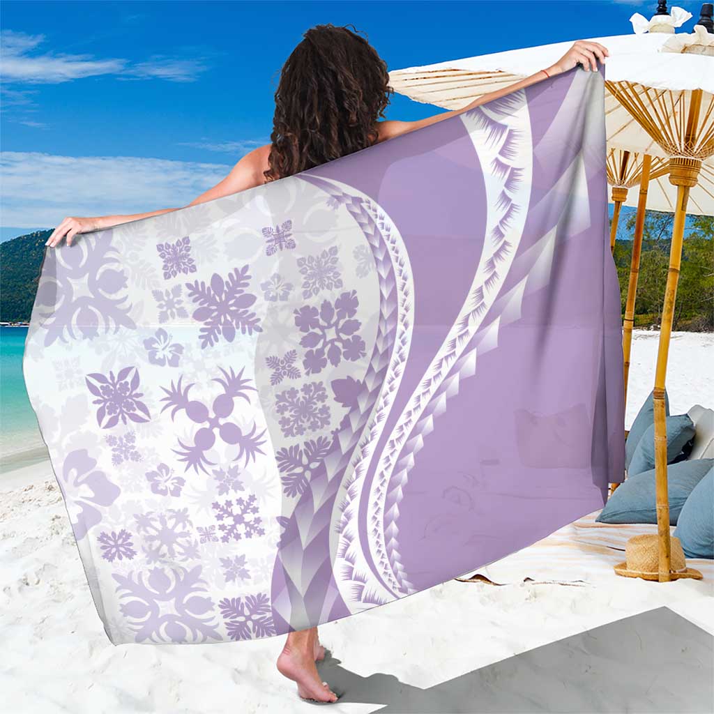 Purple Hawaiian Quilt Pattern Sarong Mixed Polynesian Tribal Arty