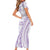 Purple Hawaiian Quilt Pattern Short Sleeve Bodycon Dress Mixed Polynesian Tribal Arty