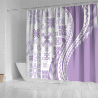 Purple Hawaiian Quilt Pattern Shower Curtain Mixed Polynesian Tribal Arty