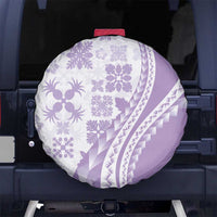 Purple Hawaiian Quilt Pattern Spare Tire Cover Mixed Polynesian Tribal Arty