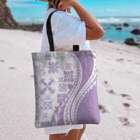 Purple Hawaiian Quilt Pattern Tote Bag Mixed Polynesian Tribal Arty - Polynesian Pride