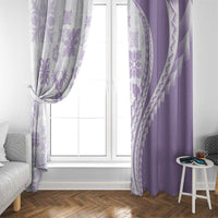 Purple Hawaiian Quilt Pattern Window Curtain Mixed Polynesian Tribal Arty