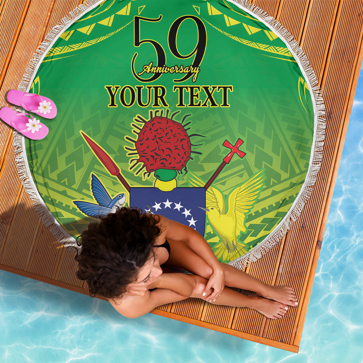 Cook Islands Constitution Day Beach Blanket Kuki Airani Since 1965