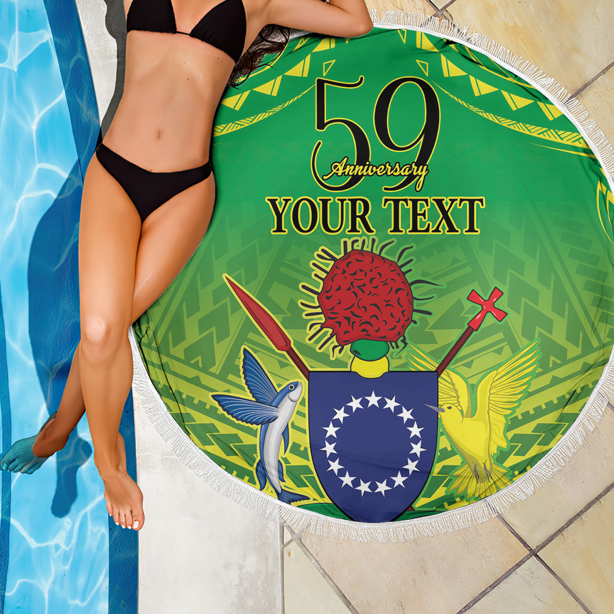 Cook Islands Constitution Day Beach Blanket Kuki Airani Since 1965