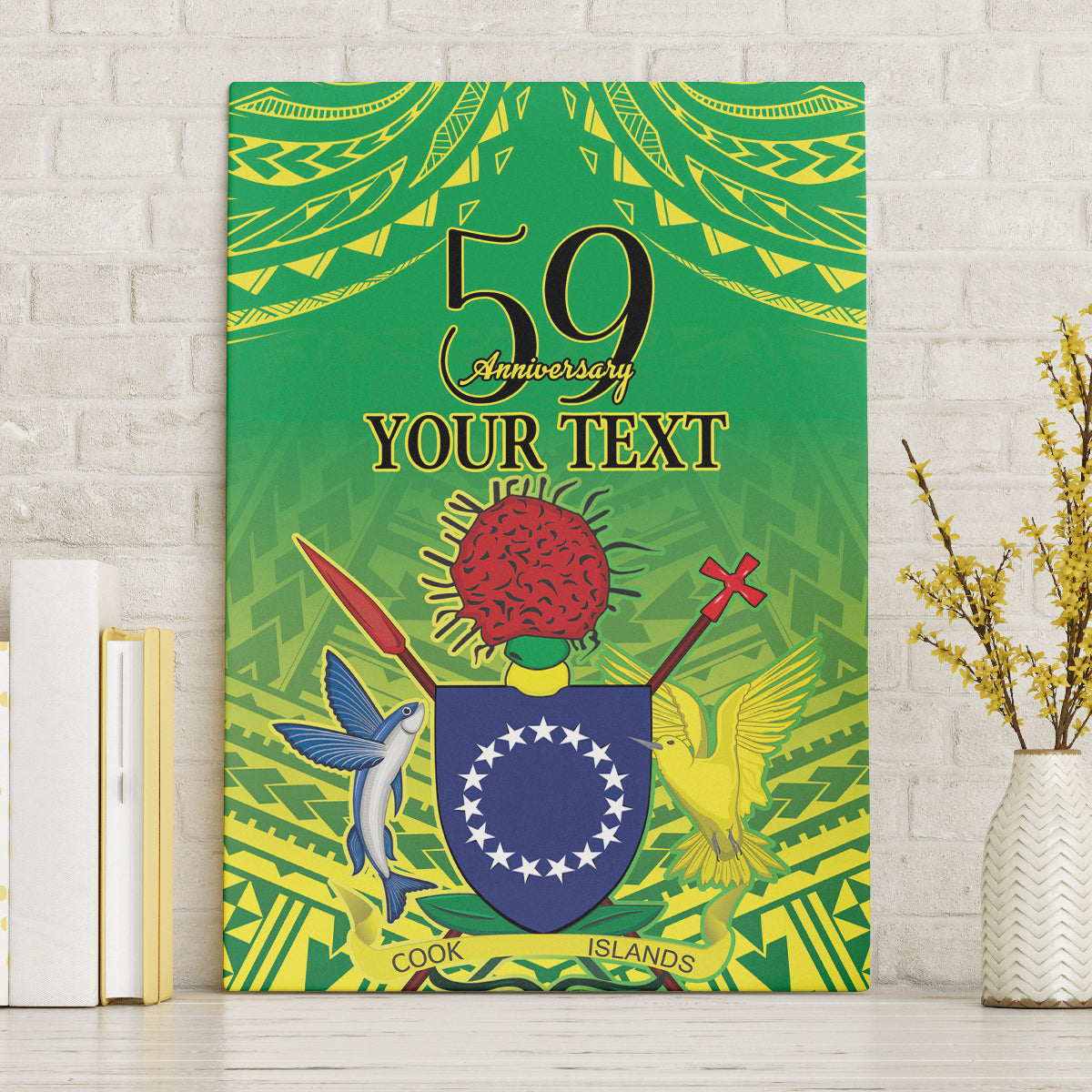 Cook Islands Constitution Day Canvas Wall Art Kuki Airani Since 1965