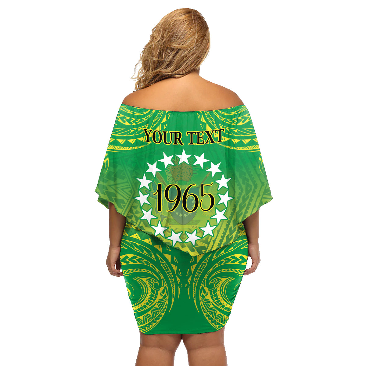 Cook Islands Constitution Day Family Matching Off Shoulder Short Dress and Hawaiian Shirt Kuki Airani Since 1965