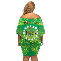 Cook Islands Constitution Day Family Matching Off Shoulder Short Dress and Hawaiian Shirt Kuki Airani Since 1965
