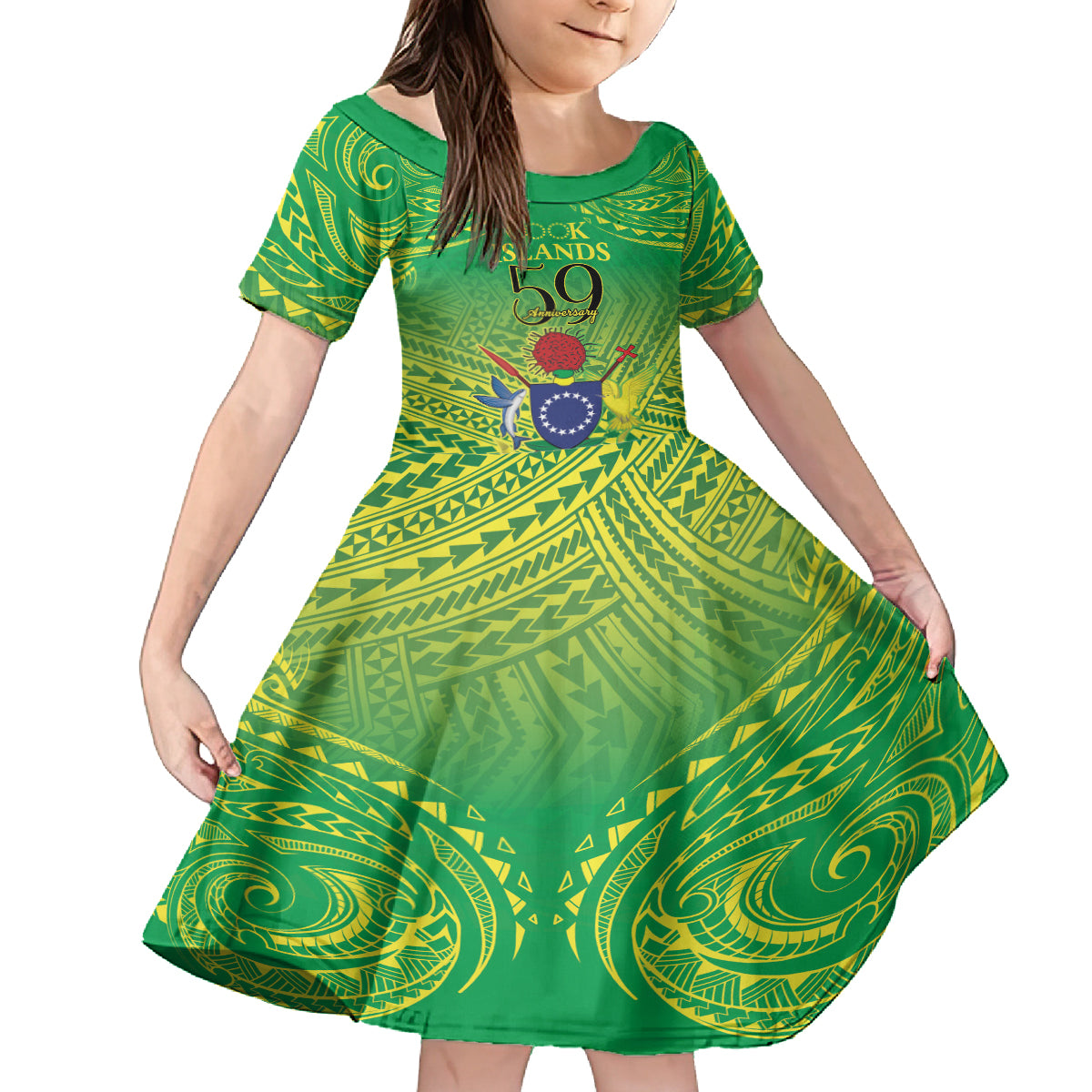 Cook Islands Constitution Day Family Matching Tank Maxi Dress and Hawaiian Shirt Kuki Airani Since 1965