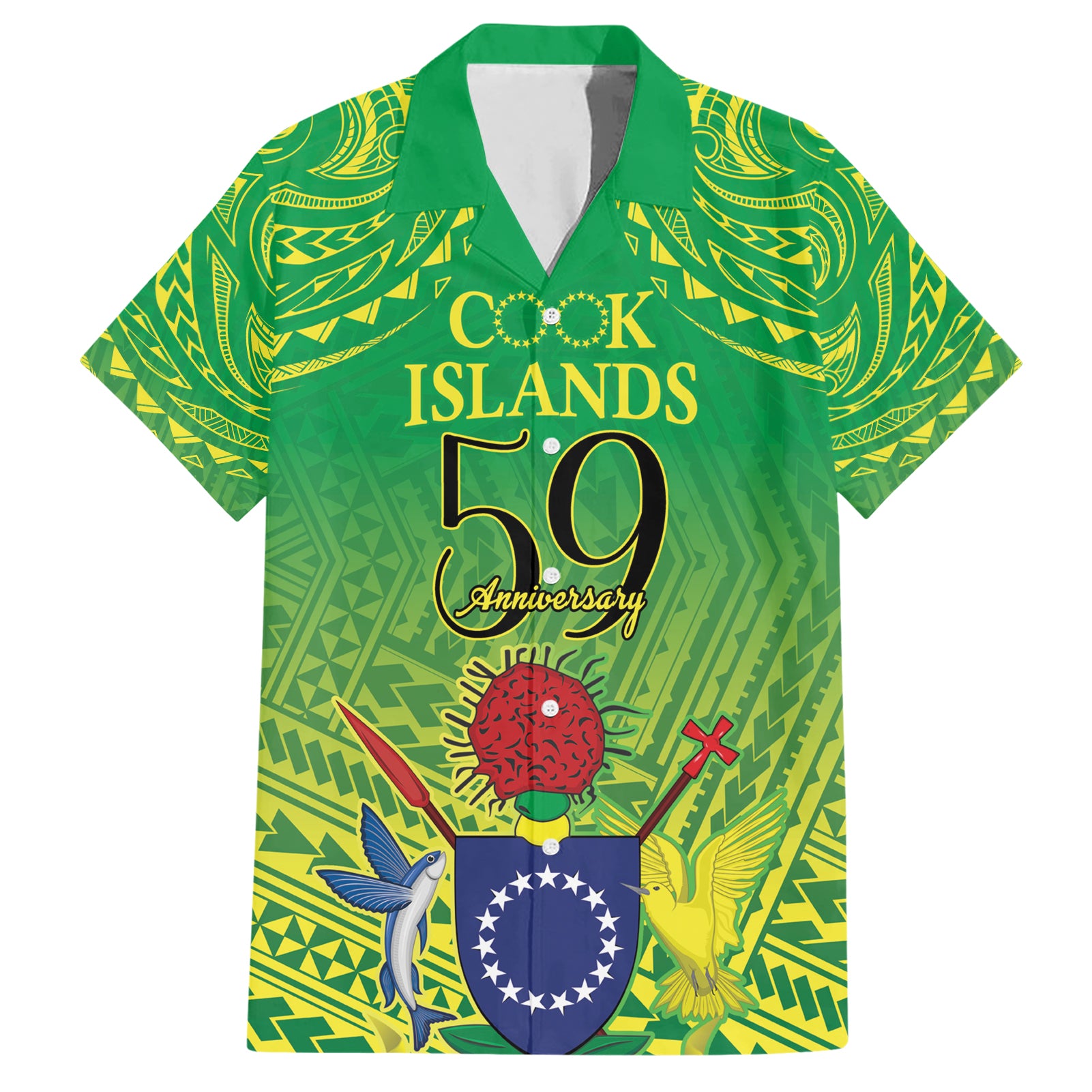 Cook Islands Constitution Day Hawaiian Shirt Kuki Airani Since 1965