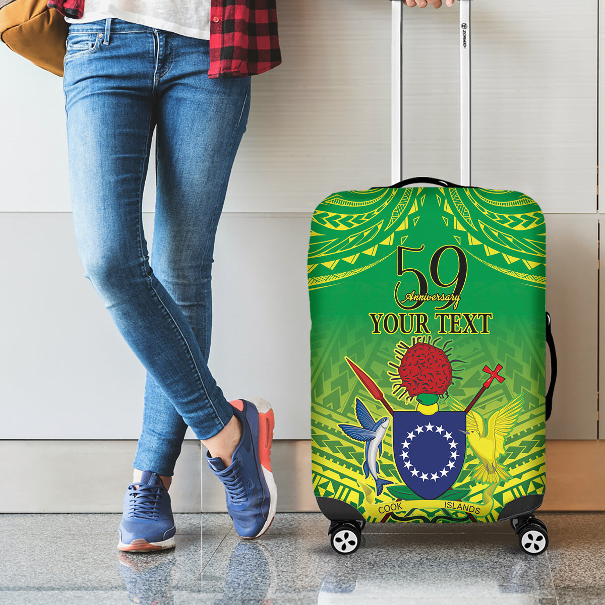 Cook Islands Constitution Day Luggage Cover Kuki Airani Since 1965