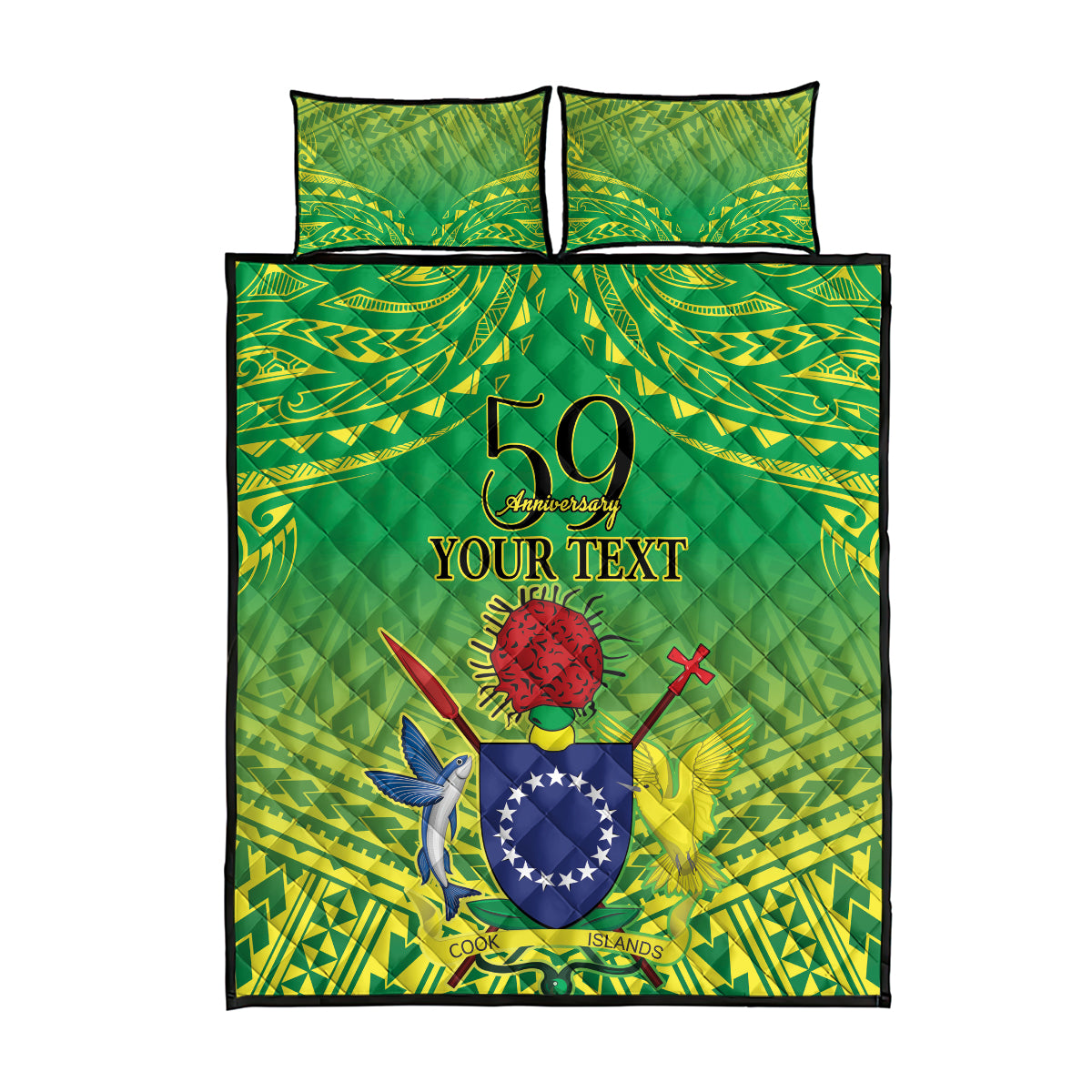 Cook Islands Constitution Day Quilt Bed Set Kuki Airani Since 1965