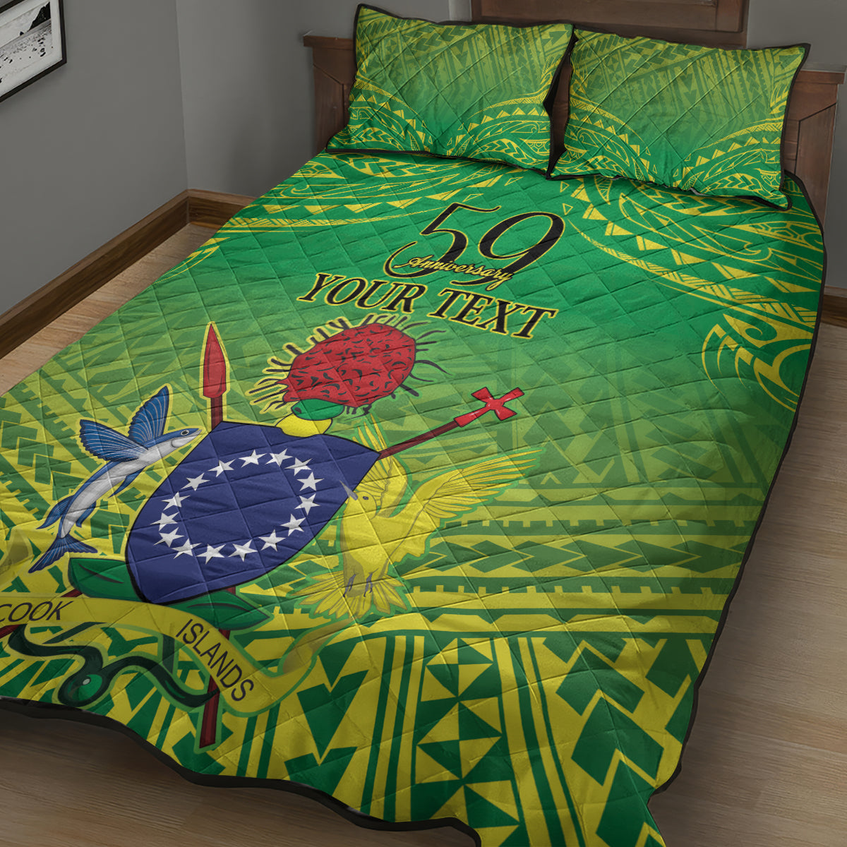 Cook Islands Constitution Day Quilt Bed Set Kuki Airani Since 1965