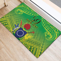 Cook Islands Constitution Day Rubber Doormat Kuki Airani Since 1965