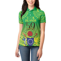 Cook Islands Constitution Day Women Polo Shirt Kuki Airani Since 1965