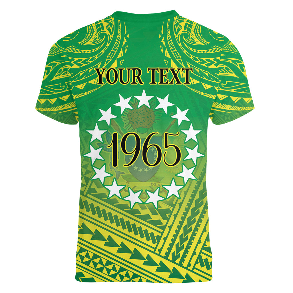 Cook Islands Constitution Day Women V-Neck T-Shirt Kuki Airani Since 1965