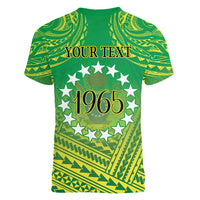 Cook Islands Constitution Day Women V-Neck T-Shirt Kuki Airani Since 1965