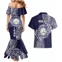 Personalised Tonga Sia'atoutai Theological College Couples Matching Mermaid Dress and Hawaiian Shirt Since 1948 Special Kupesi Pattern LT9 - Polynesian Pride