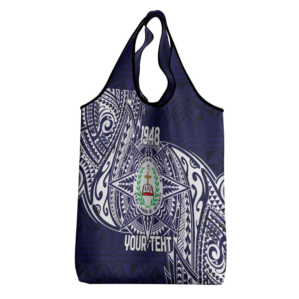 Personalised Tonga Sia'atoutai Theological College Grocery Bag Since 1948 Special Kupesi Pattern