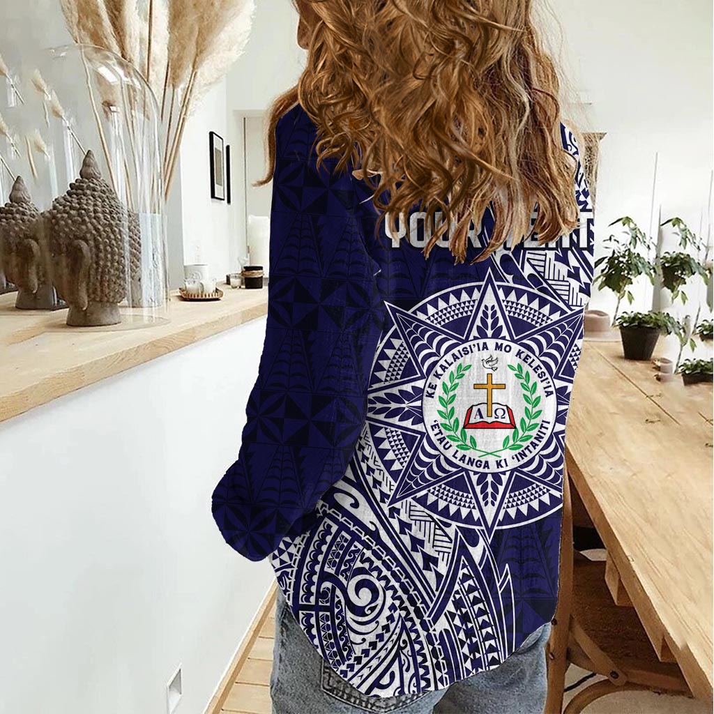 Personalised Tonga Sia'atoutai Theological College Women Casual Shirt Since 1948 Special Kupesi Pattern LT9 - Polynesian Pride