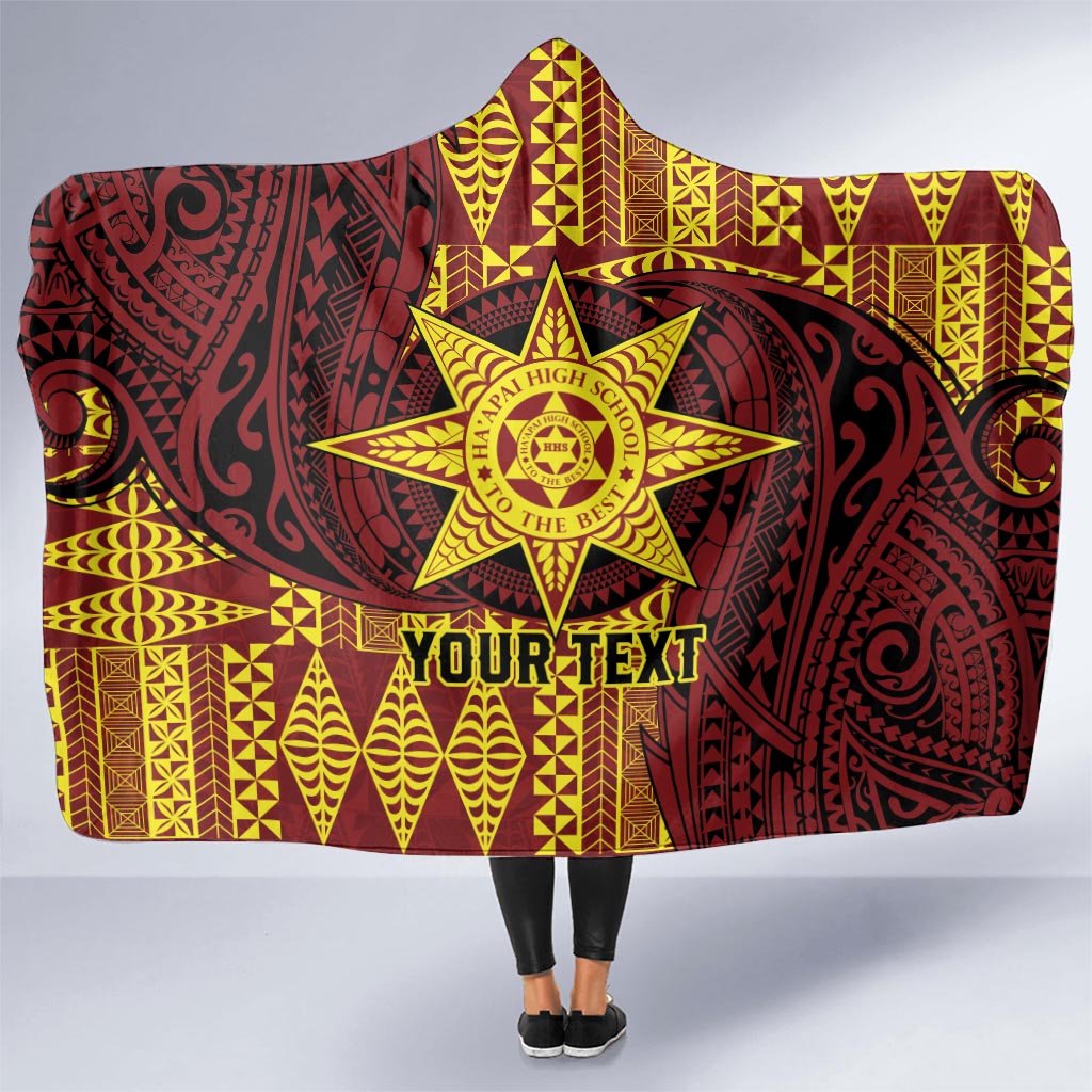 Personalised Tonga Haapai High School Hooded Blanket Special Kupesi Pattern