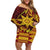 Personalised Tonga Haapai High School Off Shoulder Short Dress Special Kupesi Pattern