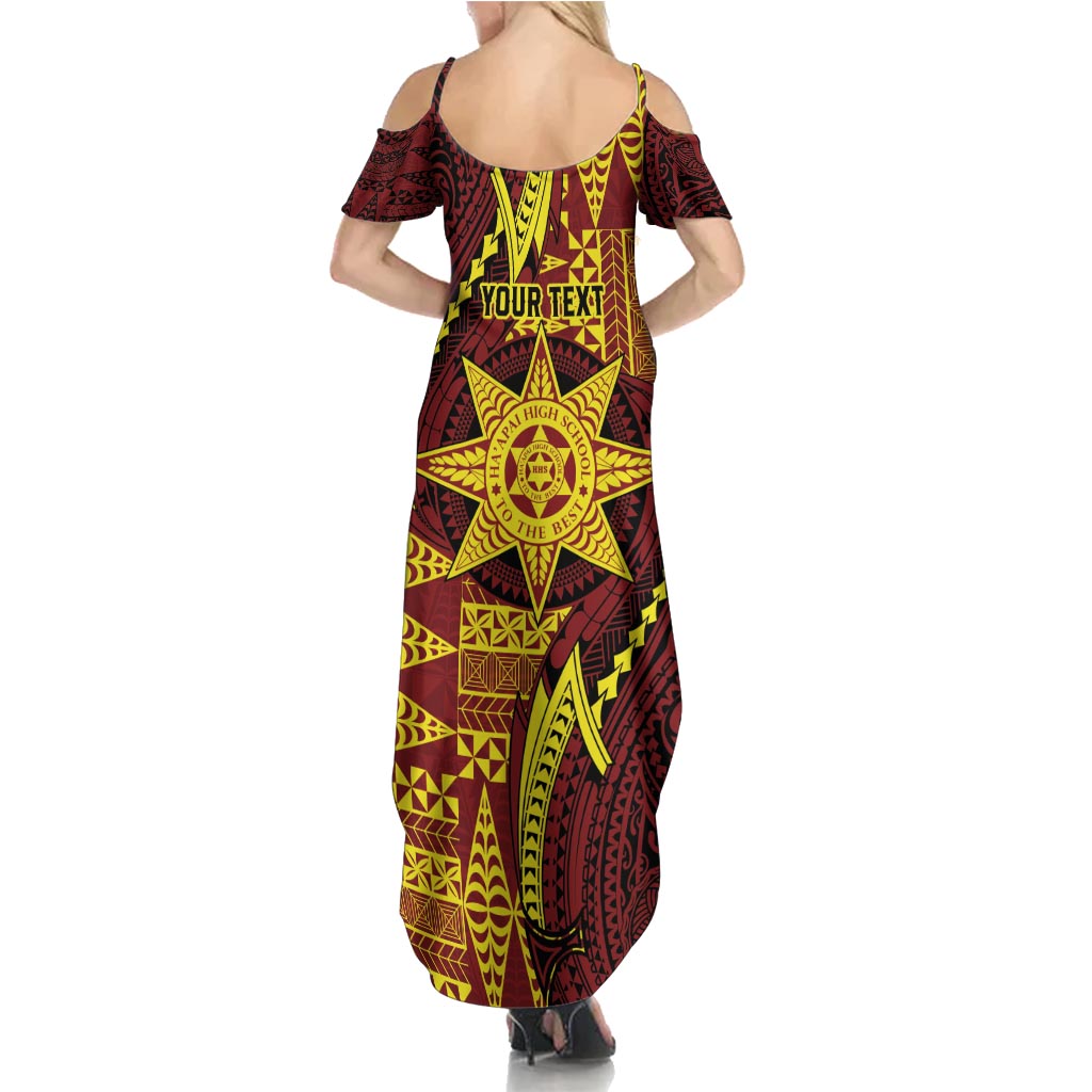 Personalised Tonga Haapai High School Summer Maxi Dress Special Kupesi Pattern