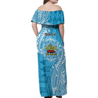 Personalised Tonga Lavengamalie College Family Matching Off Shoulder Maxi Dress and Hawaiian Shirt Since 1980 Special Kupesi Pattern